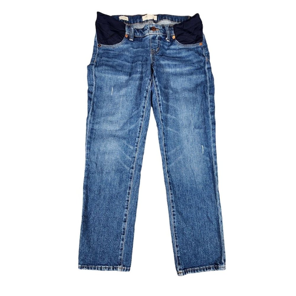 Madewell Maternity Jeans Sz 28 Slim Boy Blue Straight Stretch Preppy Designer